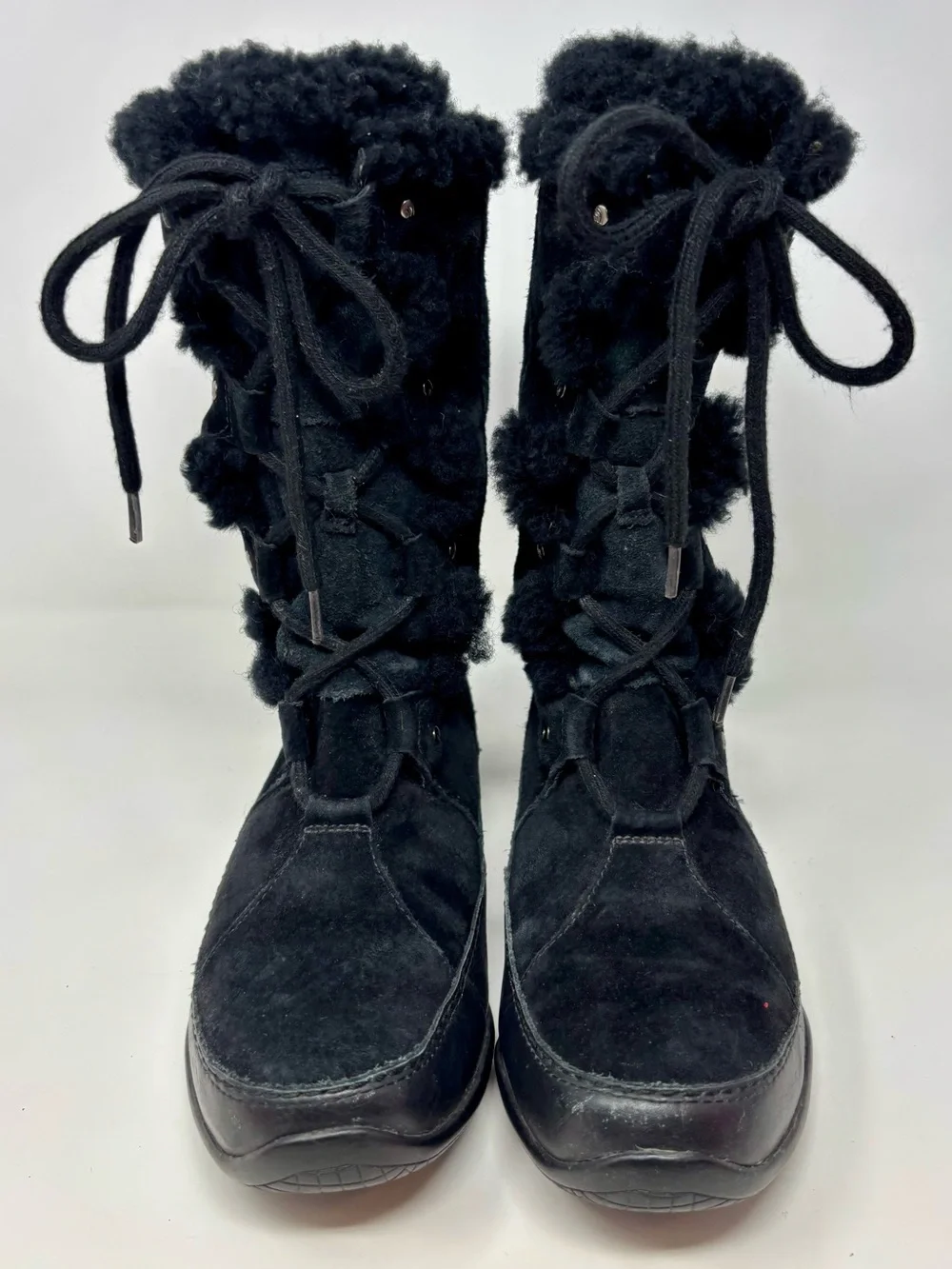 The North Face Abby III Tall Lace Up Black Suede Insulated Winter Boots Size 7